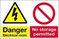 Danger electrical room No storage permitted
