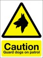 Caution guard dogs on patrol