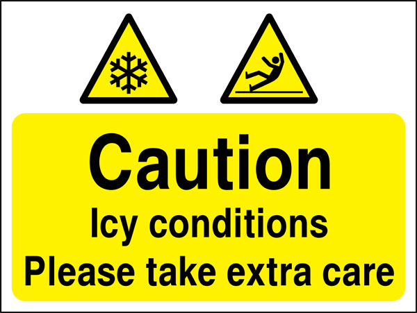 Caution Icy Sign