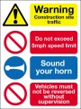 Warning construction site traffic
