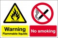 Warning Flammable liquids No smoking