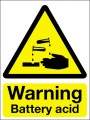 Warning battery acid