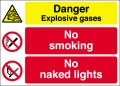 Danger Explosive gases  No smoking  No naked lights