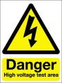 Danger high voltage test area