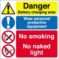 Danger battery charging area...