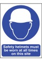 Safety helmets must be worn at all times on this site