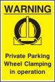 Private parking wheel clamping in operation