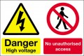 Danger high voltage No unauthorised access