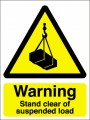 Warning stand clear of suspended load