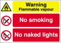 Warning Flammable vapour  No smoking  No naked lights