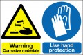 Warning corrosive materials...