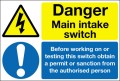 Danger main intake switch ...