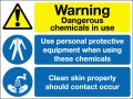 Warning dangerous chemicals in use