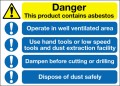 Danger this product contains asbestos...