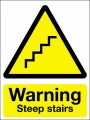 Warning steep stairs
