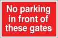 No parking in front of these gates.
